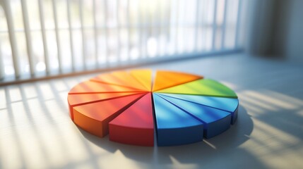 Poster - A creative D pie chart with animated effects, displaying vibrant colors and smooth transitions between segments, emphasizing the dynamic nature of financial analysis.
