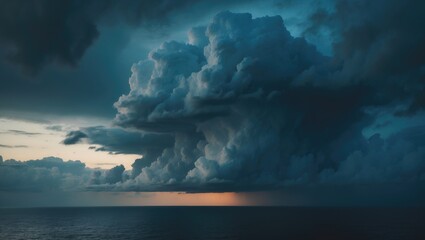 Aufkleber - Sky and clouds during daylight hours above the ocean