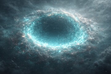Poster - Cosmic Birth: An Enigmatic Nebula Rings with an Ethereal Glow, Emerging from the Depths of the Universe's Vast Expanse