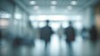 © -Quantum Pixels- - Out-of-Focus Commercial Space in an Open Business Hall with Glass and Cityscape Background
