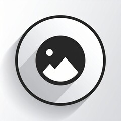 vector black circle icon with shadow