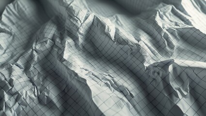 Wall Mural - Ruffled checkered notebook sheet as a background