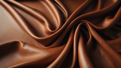 Aufkleber - Bird's-eye view of brown natural leather texture