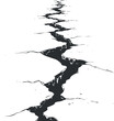 © vadymstock - Black and white illustration of a long crack in the ground symbolizing earth fracture or earthquake damage