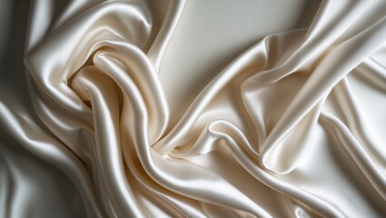 Aufkleber - Silk fabric in white with an elegant style for a luxurious backdrop