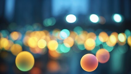 Wall Mural - blurred street view at night with colorful bokeh and illumination