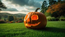 Jack O Lantern In The Garden Free Stock Photo - Public Domain Pictures