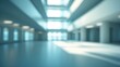 © VirtualVista - Hospital corridor in a sleek, modern style with out-of-focus background