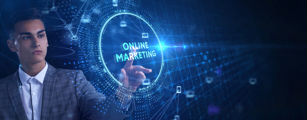 Wall Mural - Digital Marketing Technology Solution for Online Business Concept. Business, Technology, Internet and network concept.