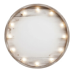 Aufkleber - Illuminated wooden circle sign with aged texture, perfect for vintage-themed design elements on transparent