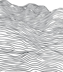 Wall Mural - abstract black and white wavy lines forming a smooth flowing pattern with curved contours