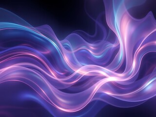 Wall Mural - abstract flowing wave design with vibrant purple blue and pink light effects