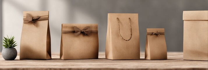 Aufkleber - Simple Paper Bag Gift Packaging Mockup With Ample Copy Space Perfect for Any Occasion