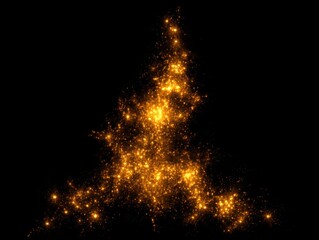 Wall Mural - abstract golden light explosion on black background sparkles and glittering particles festive celebr