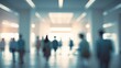 © AIArtistry - Exhibition convention hall business with a blurred ambiance of trade fair, passenger terminal, or museum lobby displaying a spacious corridor and vacant white room