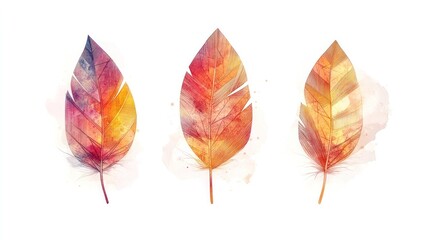 Wall Mural - vibrant autumnal leaf designs in warm and cool tones showcasing the beauty of fall foliage these col