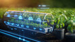 © Hospital man - Innovative hydroponic farming technology greenhouse digital agriculture indoor environment close-up view sustainable growth solutions