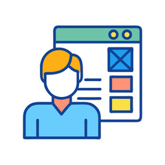 user experience design and interface developer flat icon