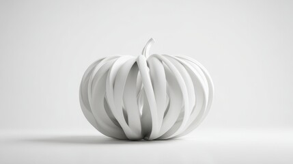 Wall Mural - abstract white sculpted pumpkin design in a minimalist style.