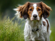 © regulator - Focused canine gaze in lush field