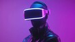 © pupus - A person is wearing a virtual reality headset in vibrant lighting