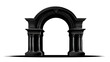 © imran - Roman arch engraving simple silhouette vector isolated on white background  -