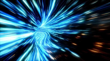 Leinwandbilder - Experience a mesmerizing journey through a swirling cosmic tunnel filled with radiant colors and high-speed motion. This captivating visual takes you deeper into the universe's wonders.
