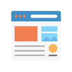 website mockup design template with flat colors style