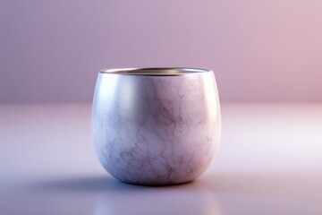 Poster - Elegant, round, marble-patterned, decorative container.