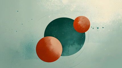 Wall Mural - abstract planets orbiting, space background, cosmic art, website design