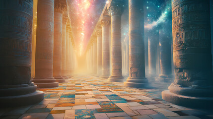 Wall Mural - starry ancient temple