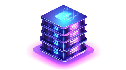Wall Mural - database server ai icon isolated isometric cartoon - professional technology illustration