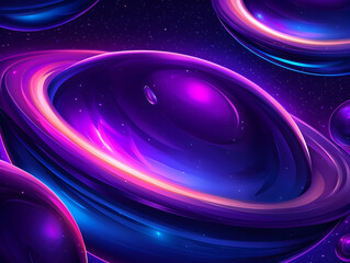 Wall Mural - cosmic planets, vibrant rings, nebula backdrop, space exploration, science fiction design
