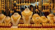 © alstok  - Opulent display of intricate gold jewelry, necklaces, bracelets,