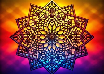 Wall Mural - geometric harmony: vibrant silhouette calendar design