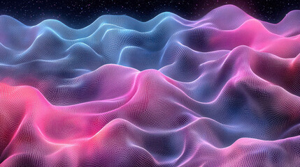 Wall Mural - abstract digital art shows pixelated patterns with vibrant blue and pink hues, creating a representa