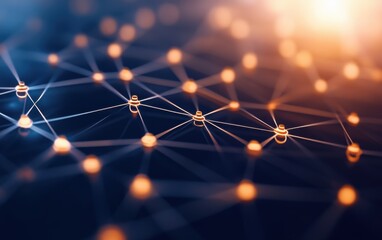 Abstract network connection concept with glowing dots and lines, representing digital technology and innovation in modern communication.