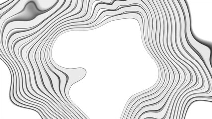 Poster - Grey white curved wavy circular lines pattern abstract geometric background. Seamless looping modern paper minimal motion design. Video animation Ultra HD 4K 3840x2160