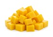 © Foysal - A pile of fresh mango cubes on a white background