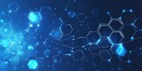 Technology hexagon abstract digital blue background featuring interconnected geometric shapes, symbolizing innovation and network science.