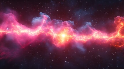 Wall Mural - A beautiful and bright nebula glows in the vast expanse of space