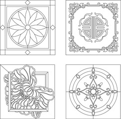 vector illustration sketch drawing ornament decoration decoration pattern background classic vintage