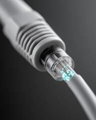 Leinwandbilder - Next-Gen Network Infrastructure High-Performance 10G Fiber Optic Connectivity Revealing Digital Transformation with Luminescent Precision Engineering