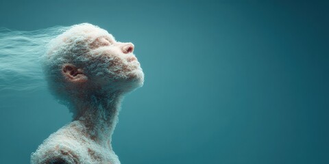 Poster - Ethereal Neurotech Visualization Cognitive Transformation in Immersive Blue Aesthetic - AI-Powered Mental Health and Neurological Innovation Concept
