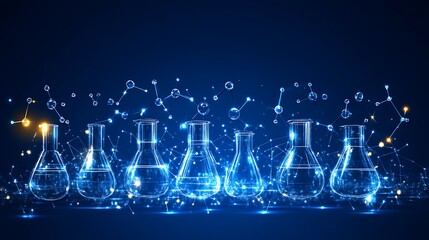Wall Mural - Digitally rendered images showing science and scientific experimentation with technology