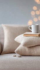 Poster - Hygge Harmony Minimalist Cozy Living Captures Mindful Comfort - Soft Textures and Warm Bokeh Sanctuary for Slow Living Aesthetic