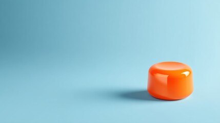 Leinwandbilder - Minimalist UX Design Solution Vibrant Orange Help Button on Soft Azure Interface - Intuitive Digital Support for Modern User Experience and Branding Innovation