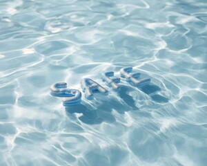 Poster - Digital Tranquility Minimalist Azure SAFE Concept in Fluid Aquatic Design - Cyber Wellness Branding for Tech-Driven Mindfulness Solutions