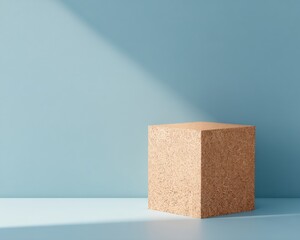 Poster - Minimalist Cork Podium Mockup Eco-Friendly Design Display for Modern Branding, Digital Marketing, and Sustainable Product Visualization