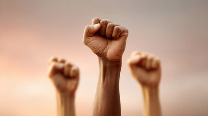 Poster - Empowerment Revolution Inclusive Social Justice Activism - Diverse Solidarity Raising Fists in Powerful Collective Movement for Equity and Change